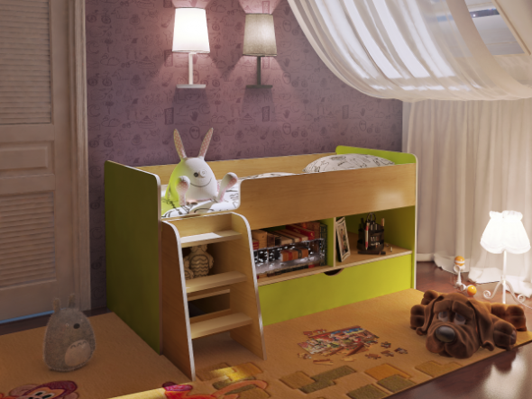 Letto a soppalco basso