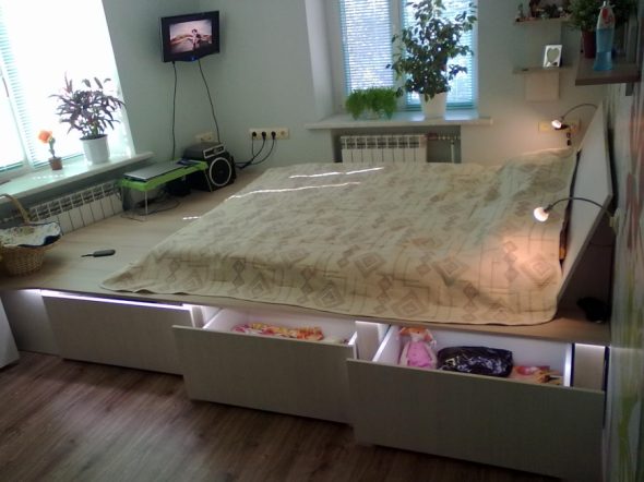 Nelle camere da letto con soffitti bassi