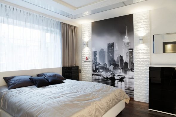 carta da parati fotografica in camera da letto