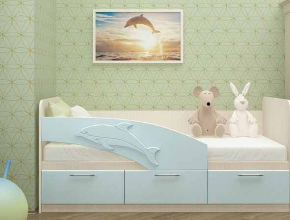 letto per delfini nella nursery