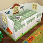 letto per bambini con sponde e cassetto