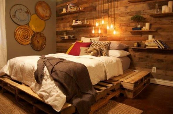 letto di pallet di campagna