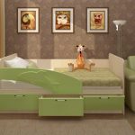 letto a forma di delfino all'interno