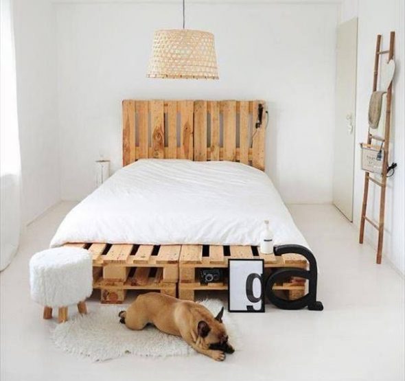 letto con pallet minimalismo