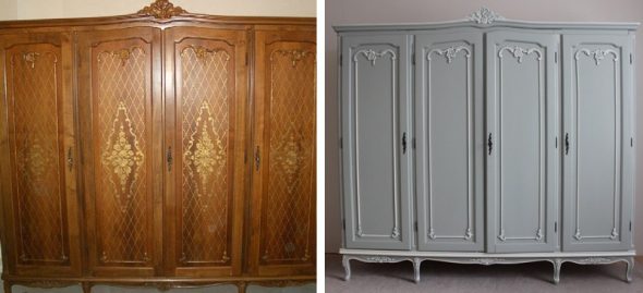 restauro di un grande armadio nel corridoio