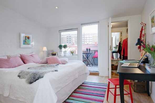 camera da letto in stile scandinavo