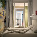 carta da parati fotografica luminosa in una camera da letto luminosa