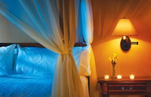 foto del baldacchino nella camera da letto
