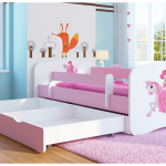 Letto per bambini con materasso in poliuretano espanso e contenitore per la biancheria incluso