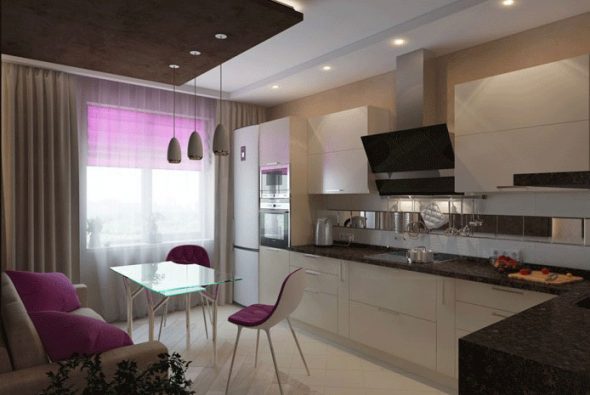 Progetto cucina con divano 10 mq