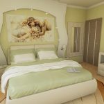 Quadri sopra il letto nella camera da letto all'interno