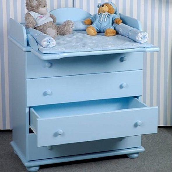 Cassettiera per cameretta bambini con tavolo pieghevole