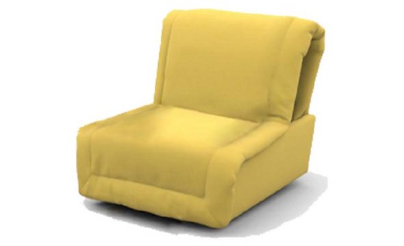 Poltrona letto gialla senza braccioli
