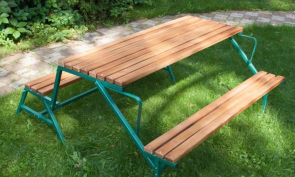 Tavolo-panca-legno+metallo