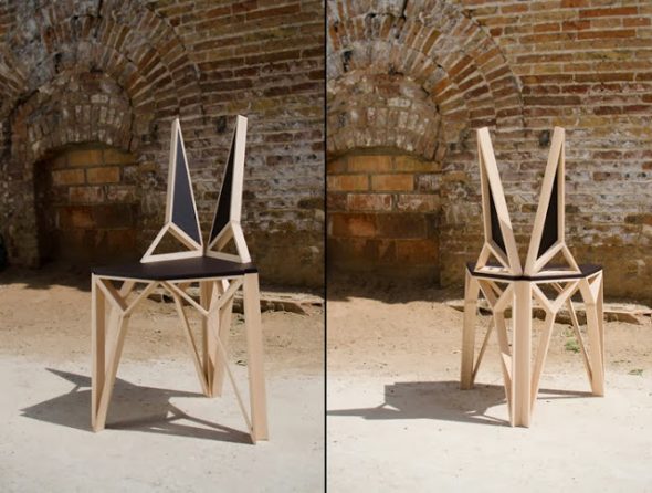 sedia in legno con dieci gambe