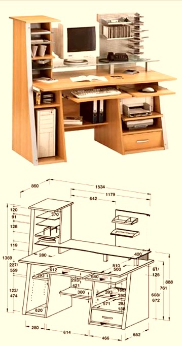 disegno della scrivania del computer