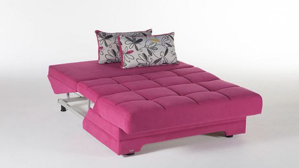 divano a fisarmonica rosa