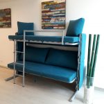divano letto a castello trasformabile color turchese