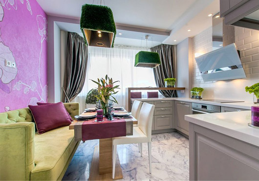 progetto cucina con divano