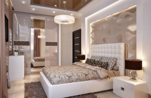 progettazione della camera da letto con letto
