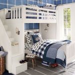 letto a castello bianco blu