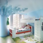 letto a castello nella stanza blu