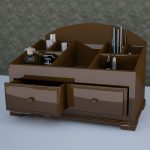cassettiera per cosmetici marrone