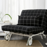 poltrona letto nera ikea