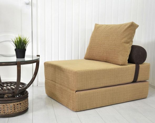 poltrona letto beige
