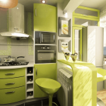 set da cucina verde