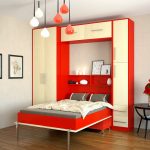 letto armadio rosso
