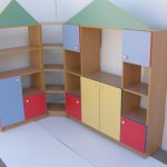 esempio di una casa con scaffalature angolari