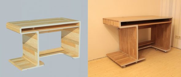 scrivania per computer elegante con le tue mani