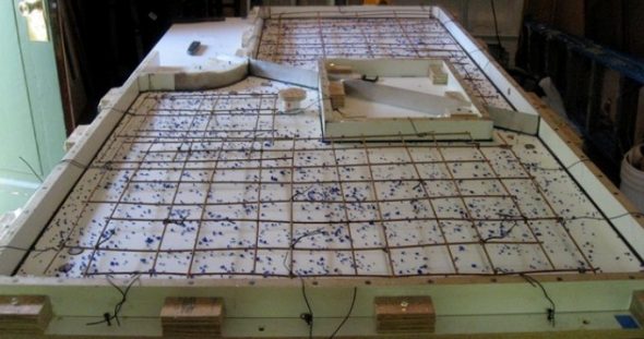 piano di lavoro in cemento