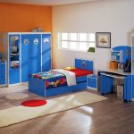 mobili blu per la cameretta degli adolescenti