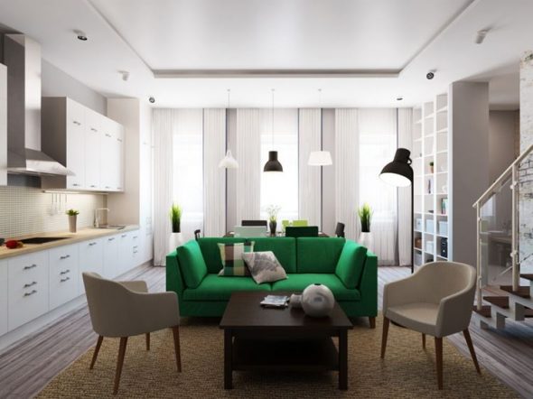 design del divano verde