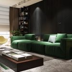 design del divano verde