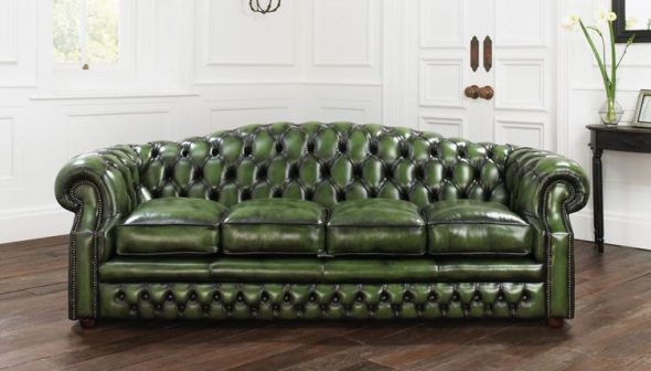 divano in pelle verde