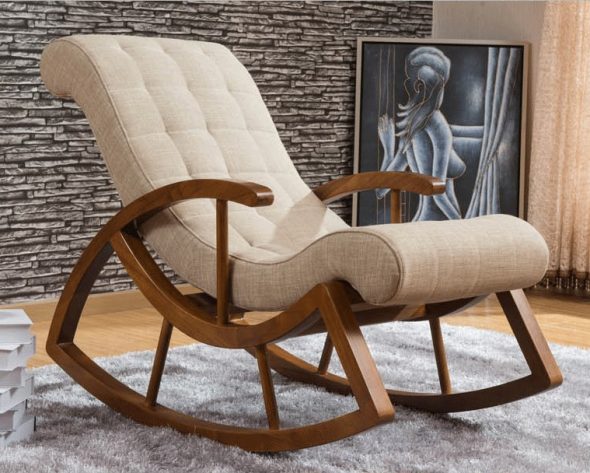 sedia a dondolo in legno