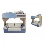 Letto a castello per bambini con divano Eurobook