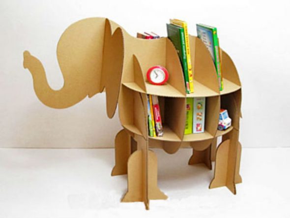 Scaffali in cartone per bambini - elefante