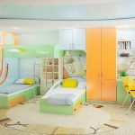 Progetto di una cameretta per due bambini con zona studio