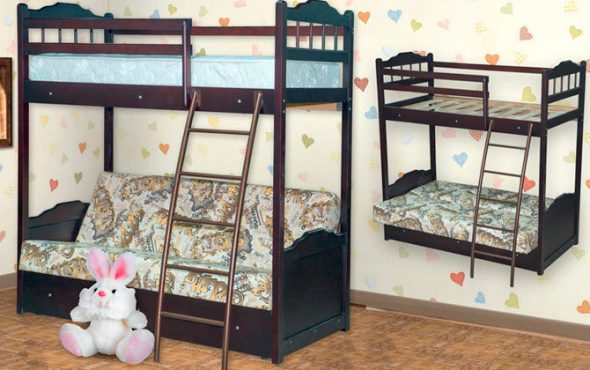 Letto a castello con divano