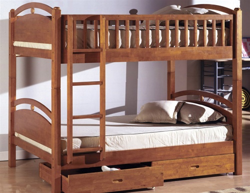 Letto a castello in pino massiccio