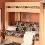 Letto a castello con divano per cameretta bambini - soggiorno e camera da letto insieme