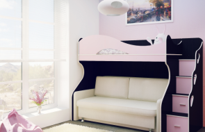 Letto a castello con divano sottostante