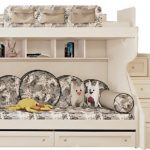 Letto a castello con divano sottostante e scale