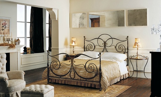 Set di mobili per letto in ferro battuto
