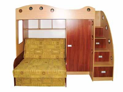 Letto a soppalco Kasper-2 con un piccolo divano
