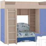 Letto a soppalco Tetris con divano